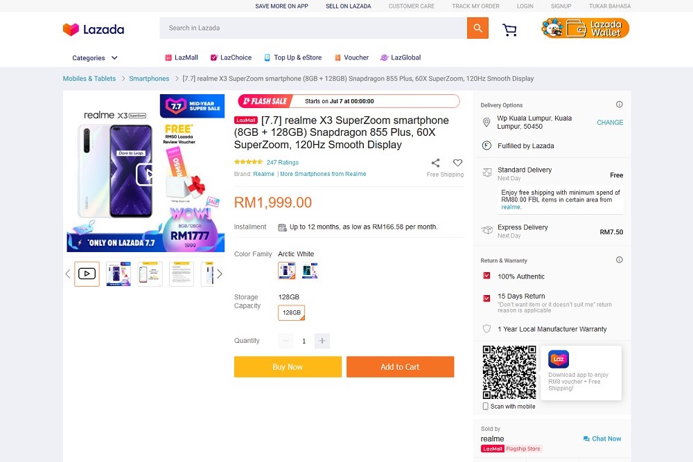 realme X3 SuperZoom Lazada discount