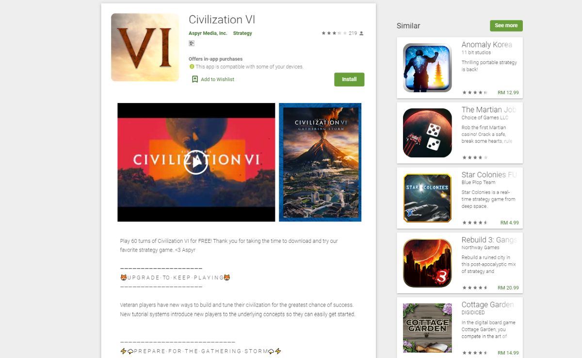 Civilization 6 Google Play