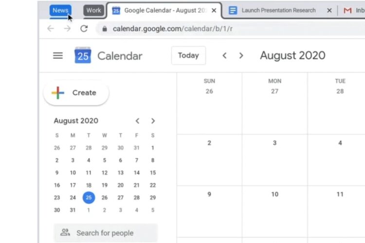 Google Chrome tab grouping collapse