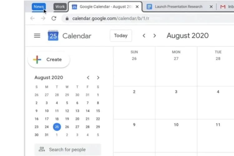 Google Chrome tab grouping collapse