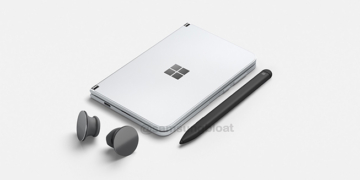 Microsoft Surface Duo with pen and buds