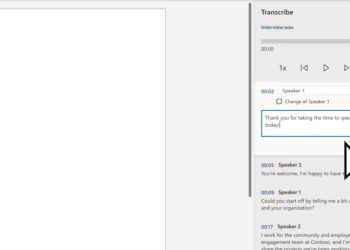 Microsoft Word online transcribe