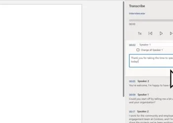 Microsoft Word online transcribe