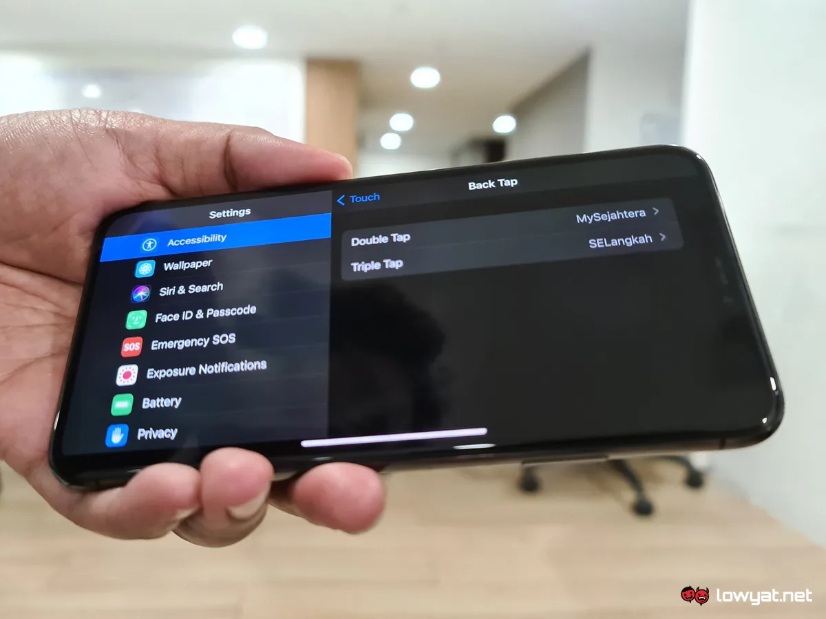 Back Tap iOS 14 Contact Tracing