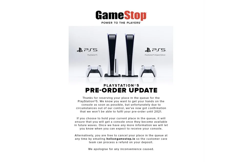 GameStop Ireland PS5 pre-order