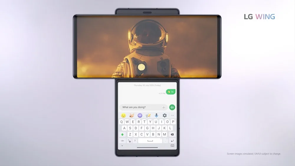 LG Wing second screen use
