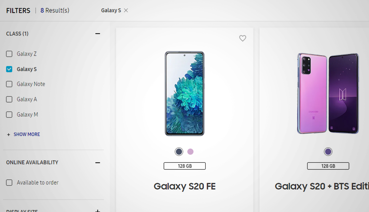 Samsung S20 FE Philippines Website