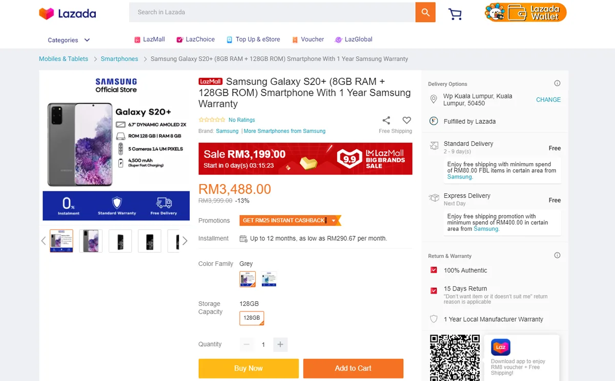 Samsung Smartphones Discounted Lazada 9.9 Sale
