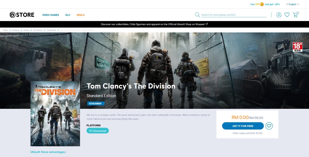Tom Clancy's The Division Uplay free