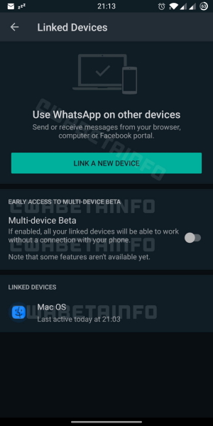 WhatsApp Multi-Device Feature Facebook App