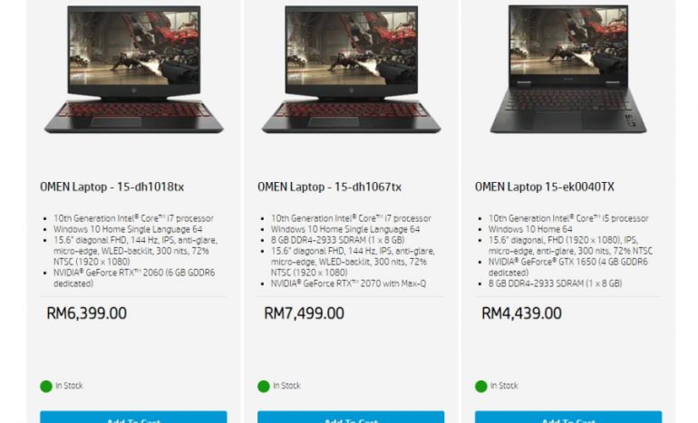 2020 HP Omen 15 Gaming Laptop Quietly Appears In Malaysia