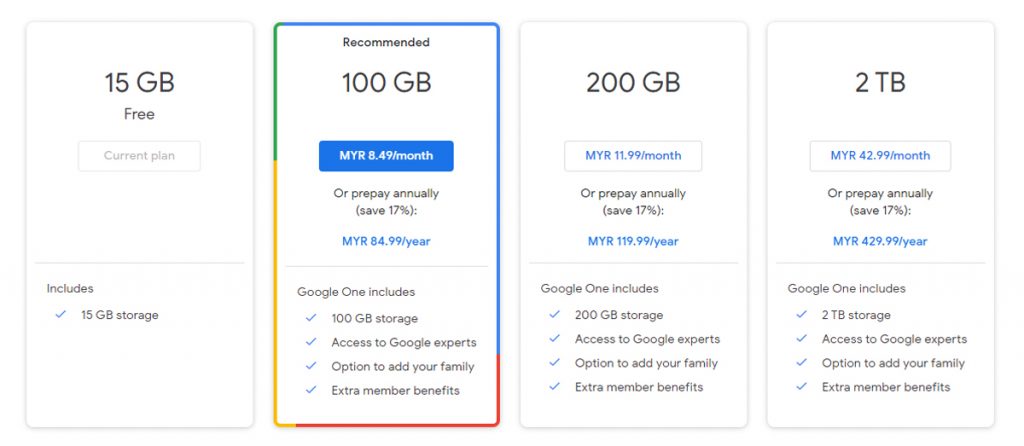 Google One VPN Service Cloud Storage