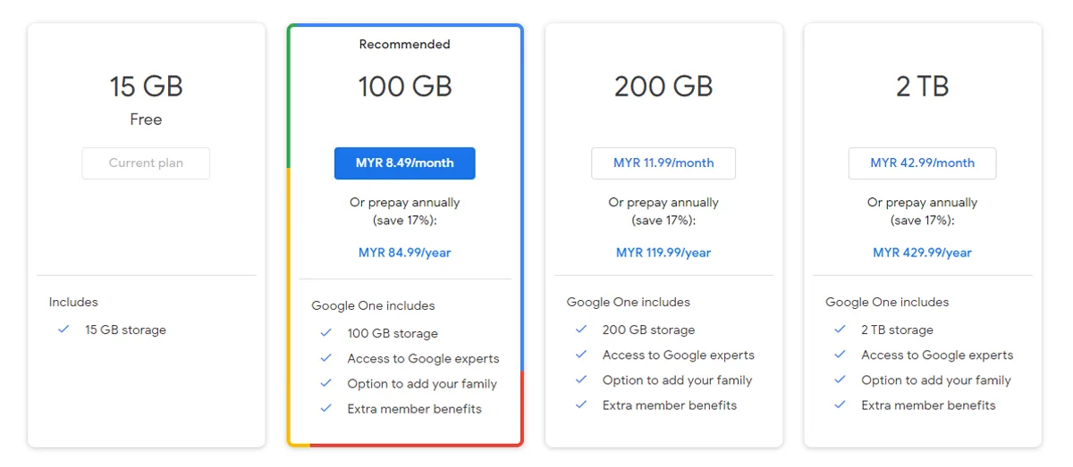 Google One VPN Service Cloud Storage