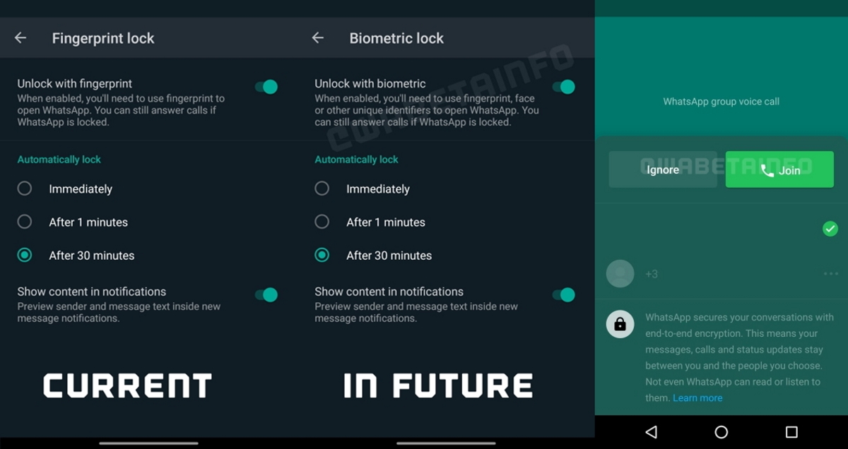 WhatsApp Biometric Lock horz