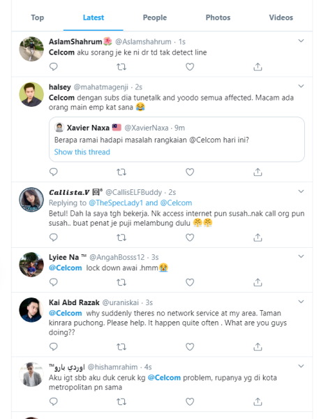 celcom outtage trending twitter 02