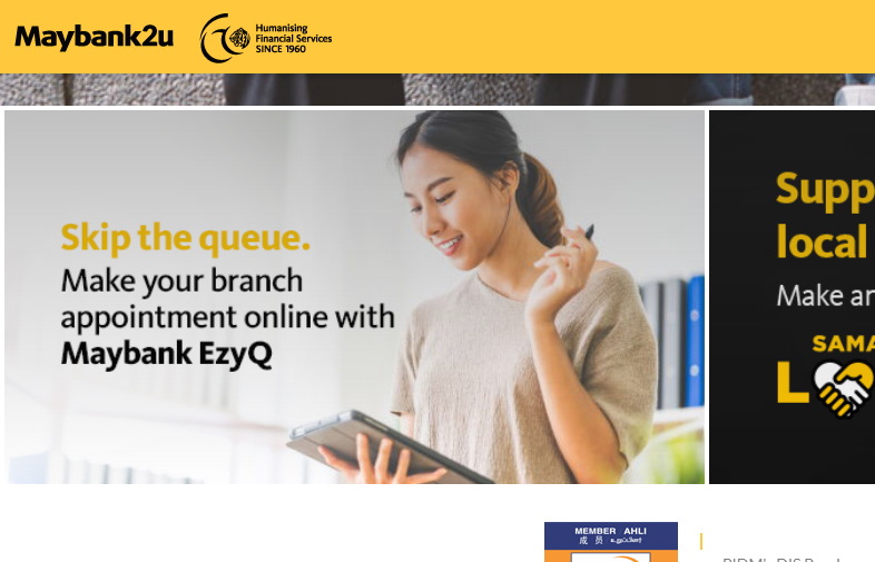 Maybank2u appointment online