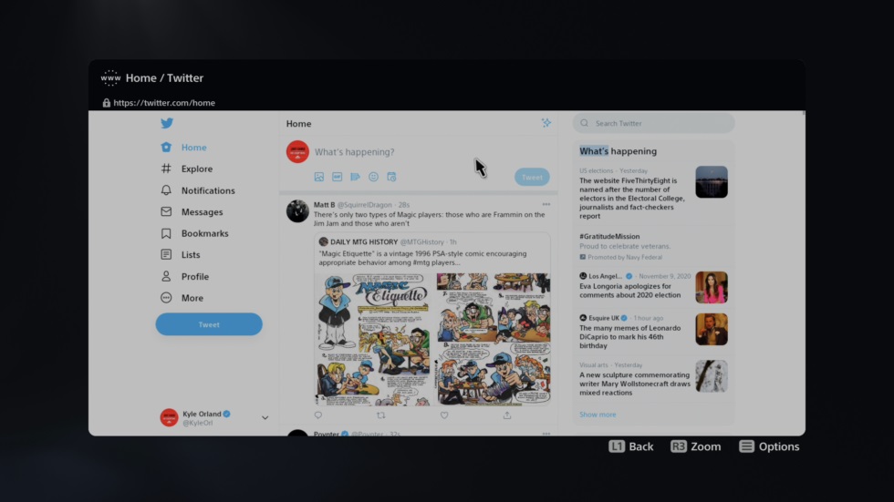 PS5 web browser Twitter ars technica