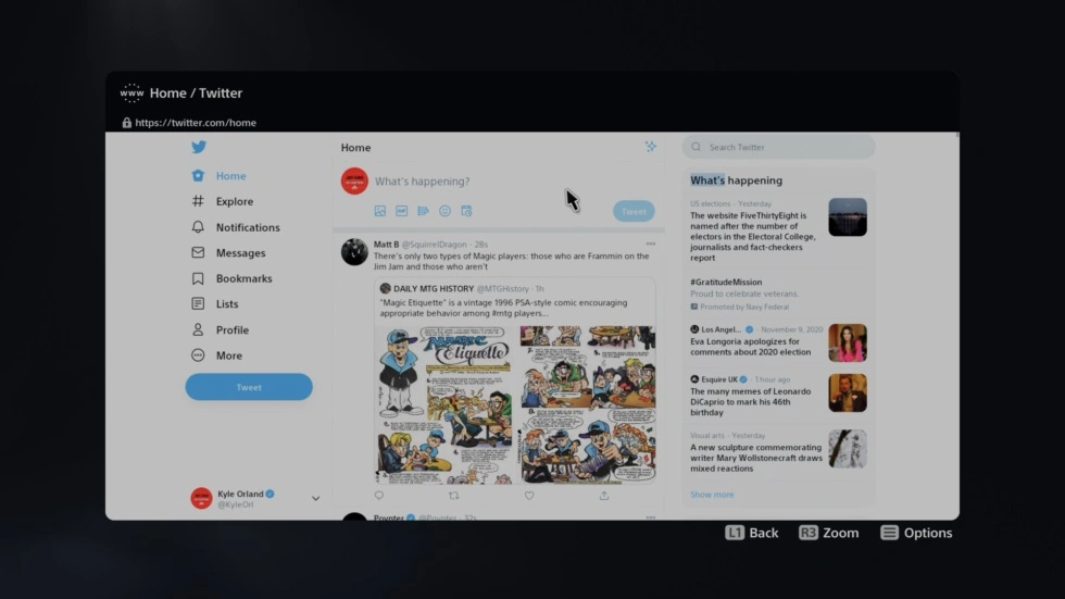 PS5 web browser Twitter ars technica