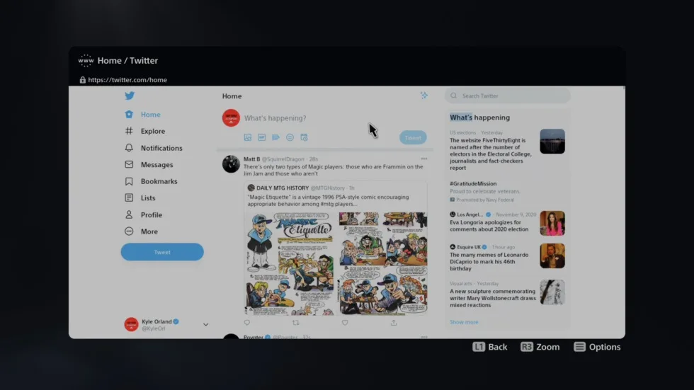 PS5 web browser Twitter ars technica