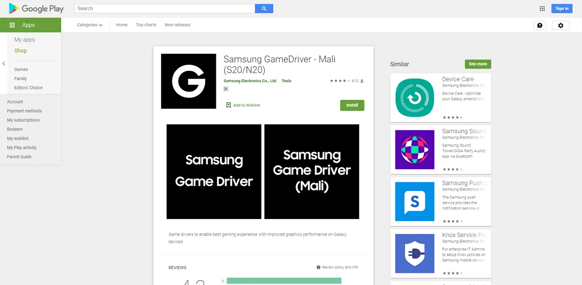 Samsung GameDriver Galaxy S20 Note20