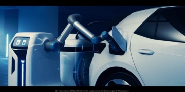 Volkswagen EV charging robot