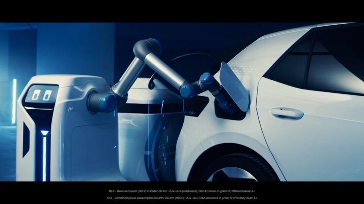 Volkswagen EV charging robot