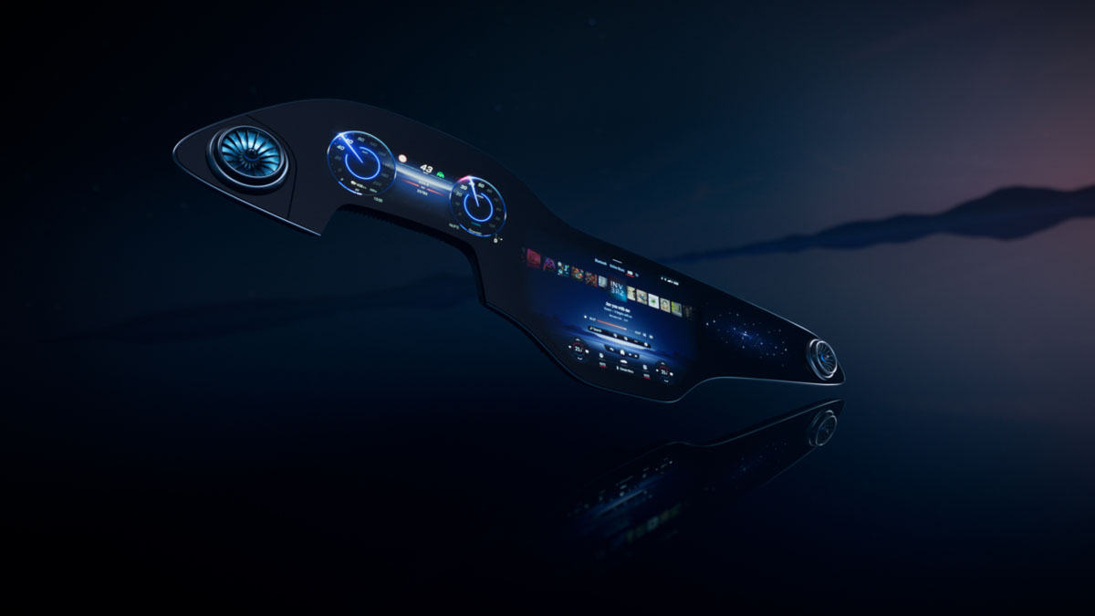 Mercedes Benz MBUX Hyperscreen EQS Electric Car