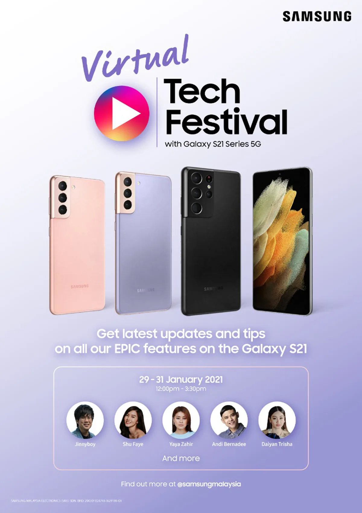 Samsung Galaxy S21 virtual tech festival promo