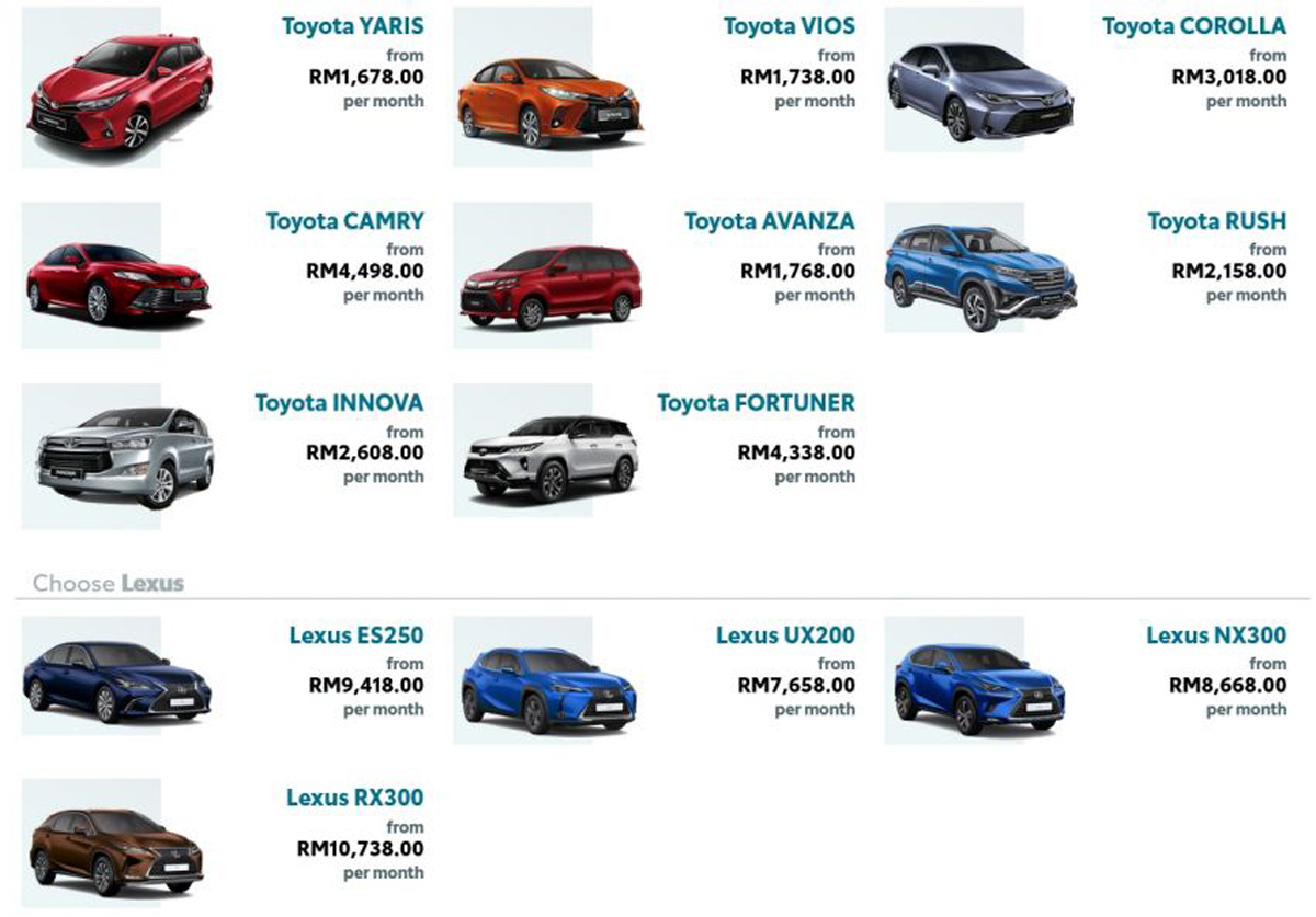 Toyota Malaysia Kinto One Car Subscription Service