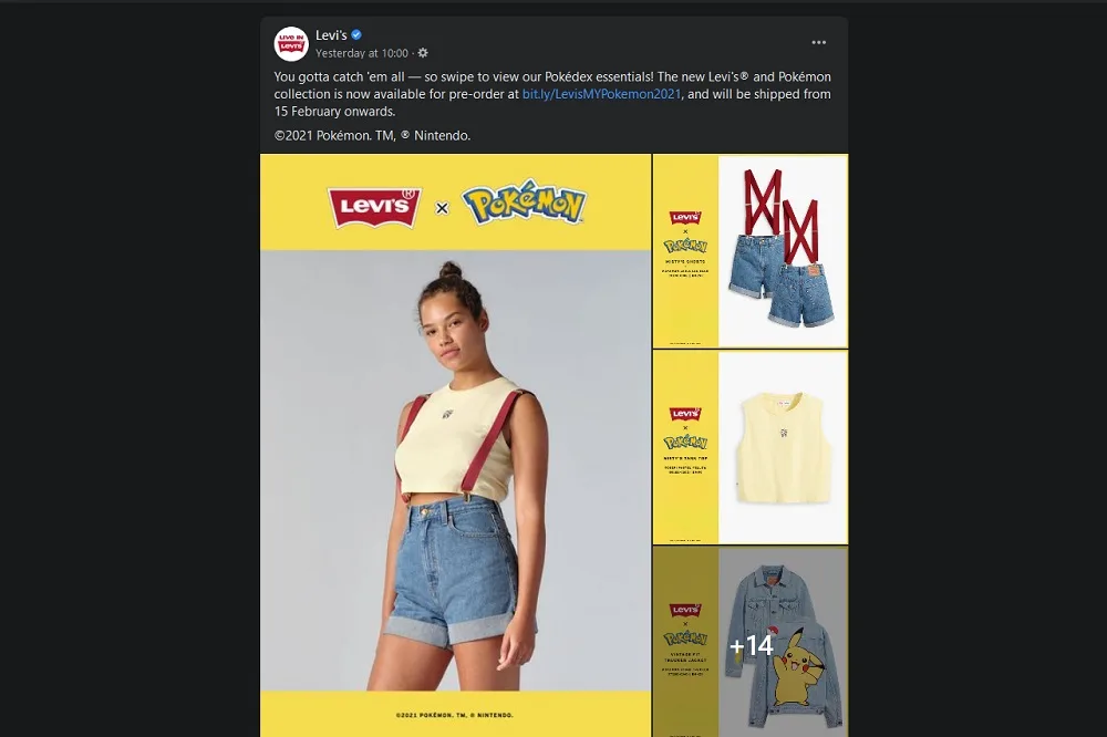 Levi's Malaysia Pokemon Facebook