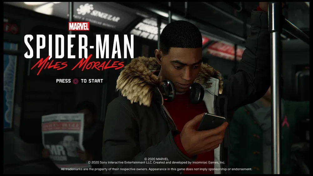 Marvel's Spider-Man: Miles Morales start screen