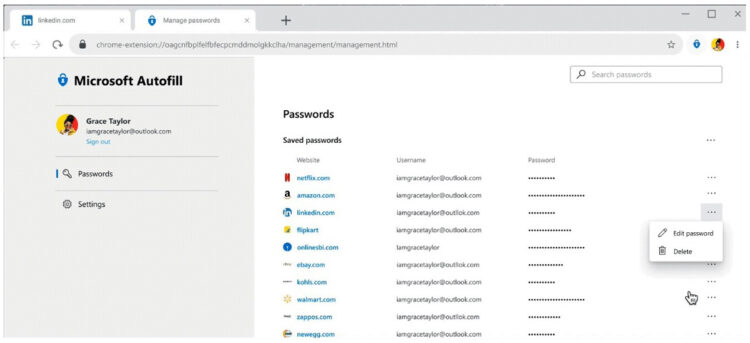 Microsoft Autofill Edge Authenticator Chrome Update