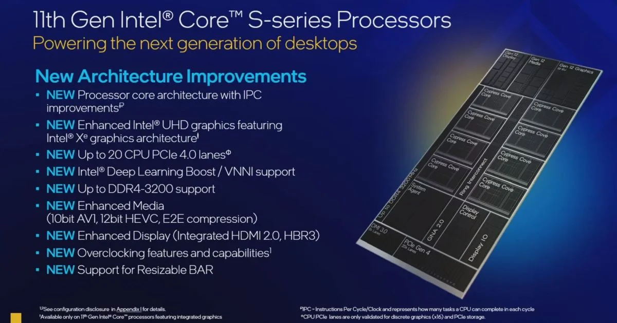 Intel 11th gen CPU architecture improvements