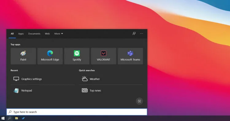 Microsoft Windows 10 Search Bar Integration Edge