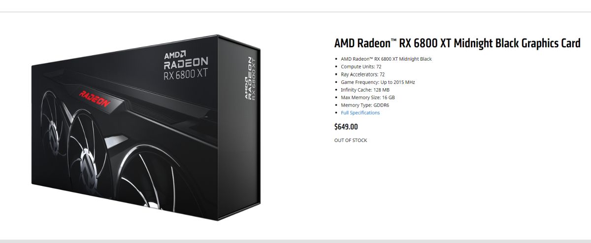 AMD Radeon RX 6800XT Midnight Black 2