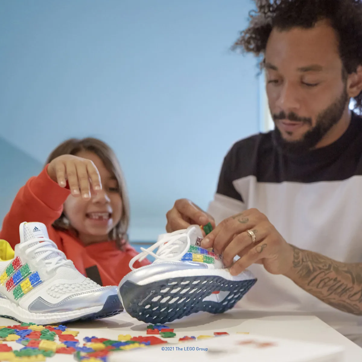 Adidas Ultraboost DNA x LEGO Plates running shoes