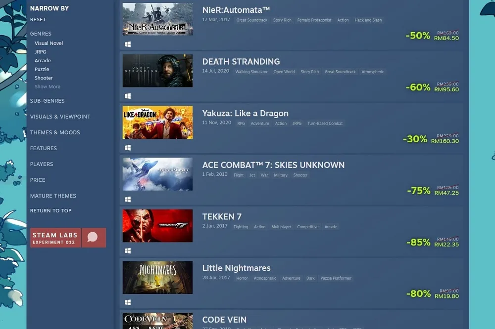 Steam Golden Week sale 2021 games