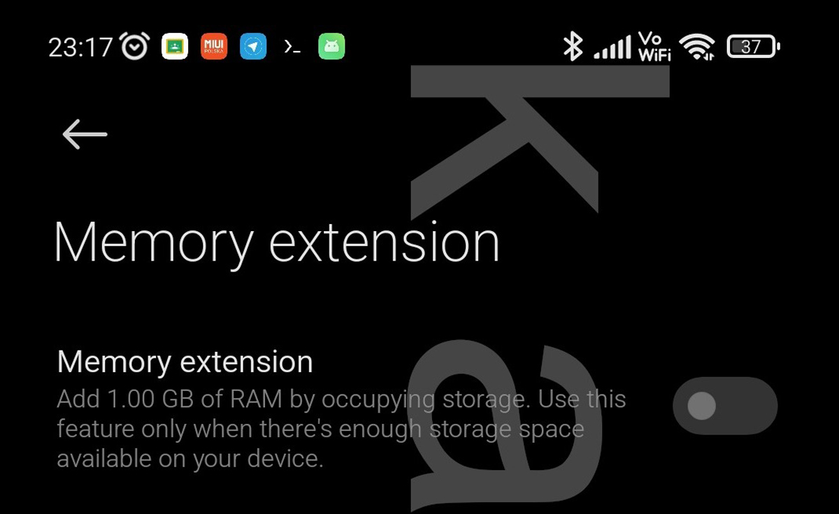 Xiaomi extended RAM feature MIUI