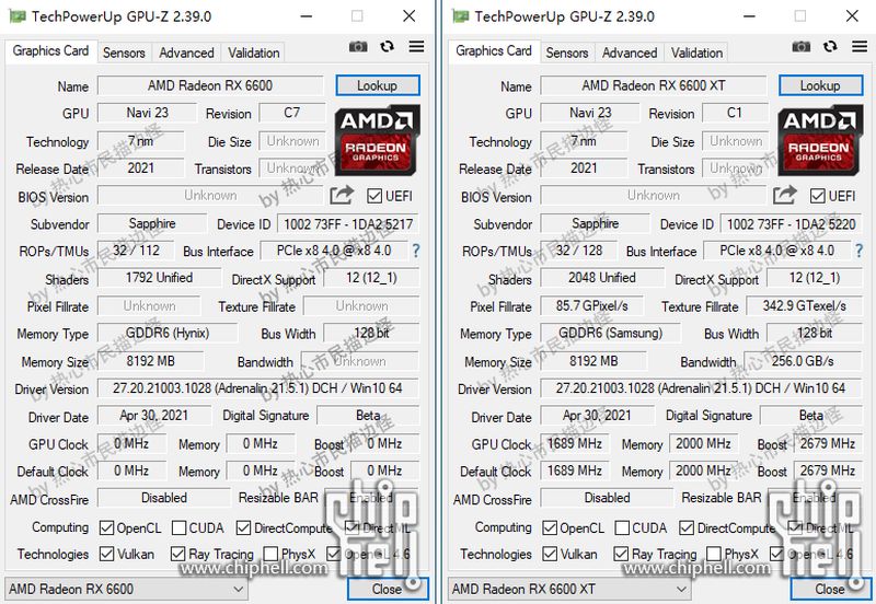 AMD Radeon RX 6600 6600XT possible specs