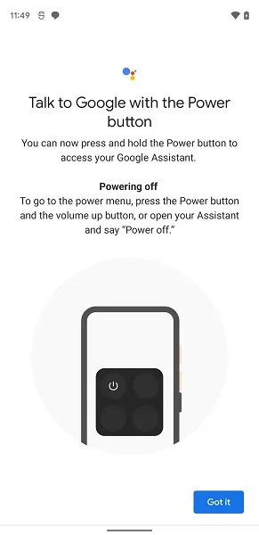 Google Assistant power off phone