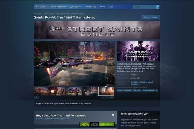 Saints Row 3 remastered steam