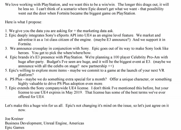 Sony Epic crossplay email