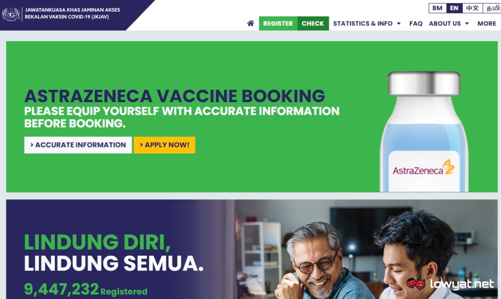 Registration az vaccine website malaysia Govt to
