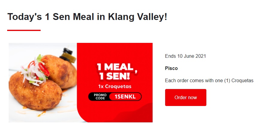 AirAsia food one sen promo screenshot