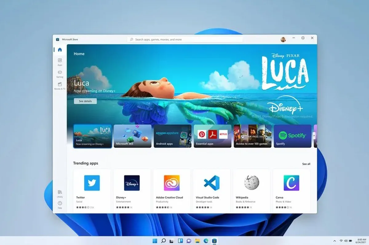 Microsoft Windows 11 Store App Games Third-Party Steam Epic