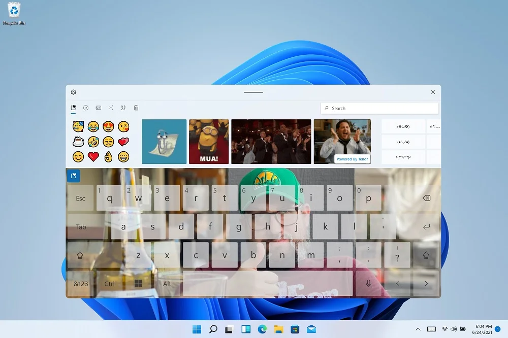 Windows 11 Preview touch keyboard