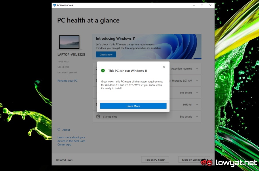 how to download pc health check app in windows 10