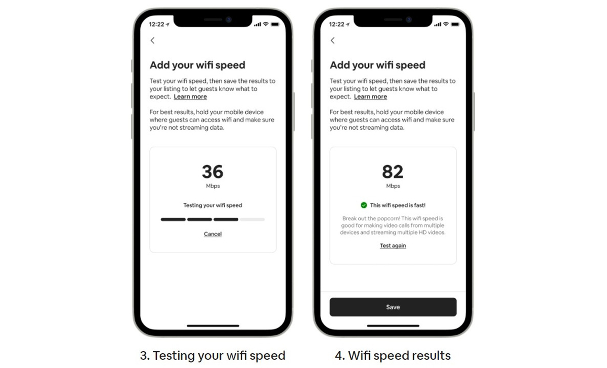 Airbnb Wi-Fi Speed Test App Feature Tool