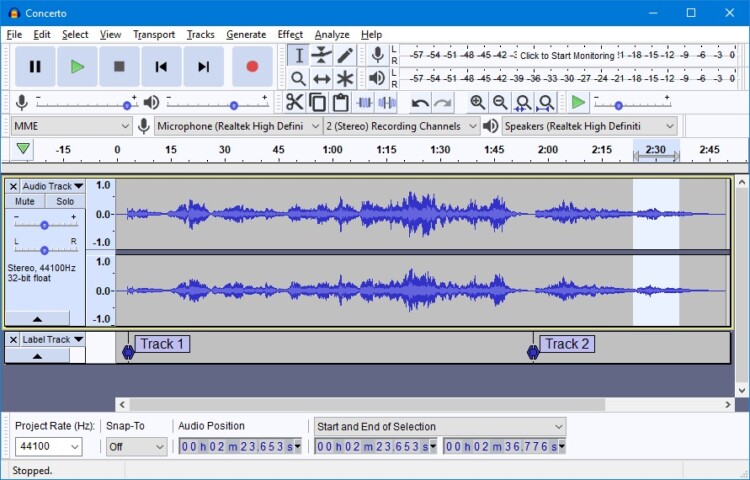 Audacity UI Privacy Policy Muse Group