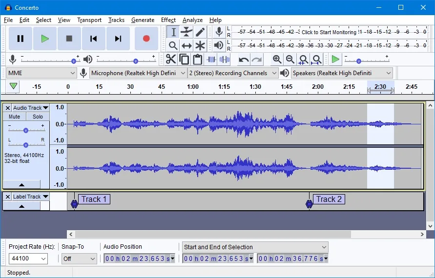 Audacity UI